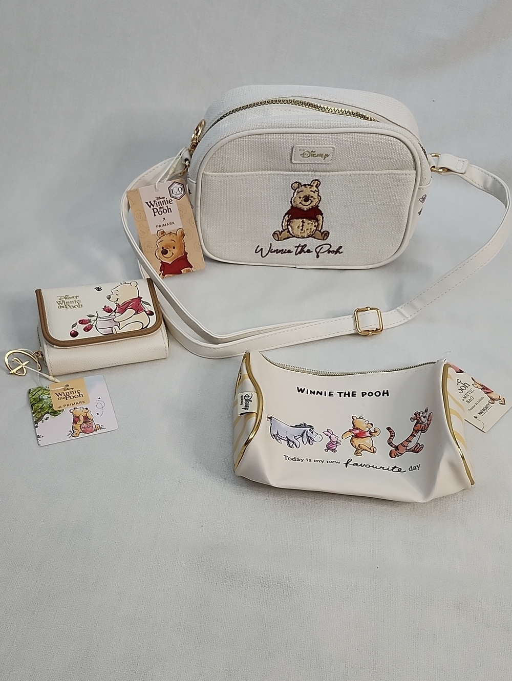 Winnie the Pooh Canvas Crossbody Bag, Pouch and Wallet Set
